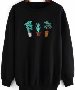 cactus embroidered sweatshirt