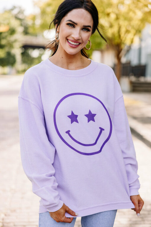 trendy smiley face sweatshirt