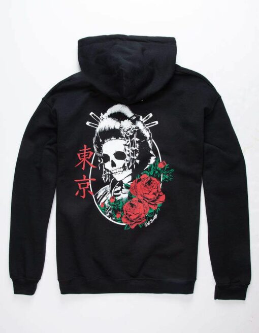 riot society rose mens hoodie