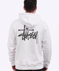 stussy white hoodie