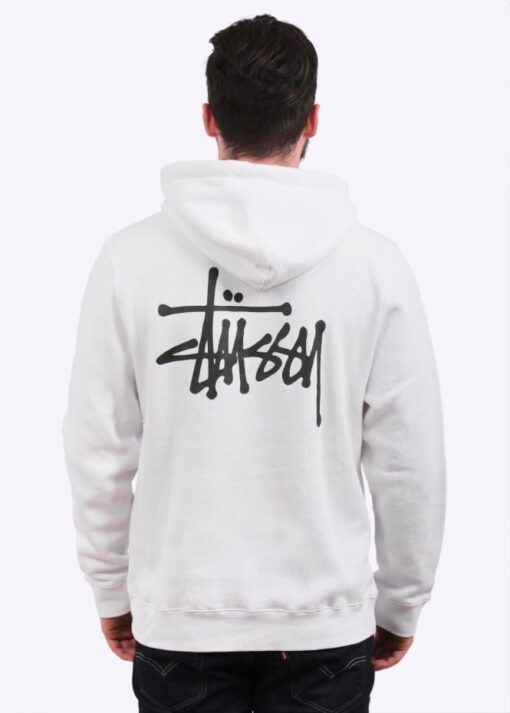 stussy white hoodie