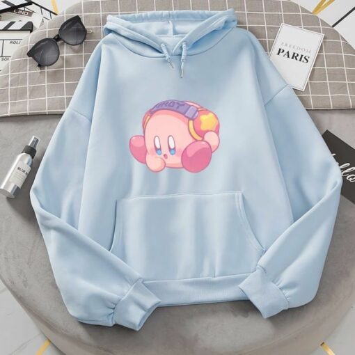 kirby wearing a hoodie