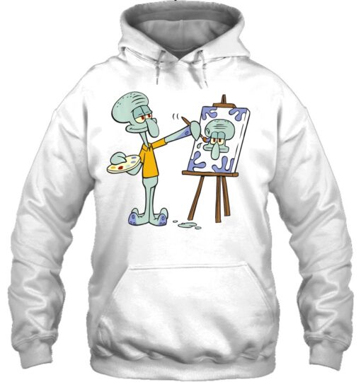 squidward painting hoodie