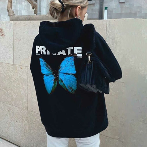 butterfly hoodie black