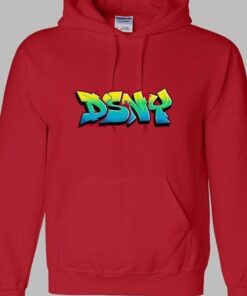 red graffiti hoodie