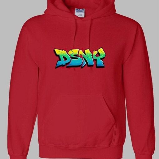 red graffiti hoodie