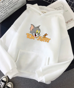 tom and jerry white hoodie