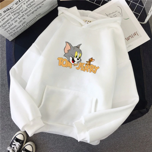 tom and jerry white hoodie