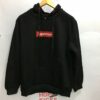 supreme red on black box logo hoodie