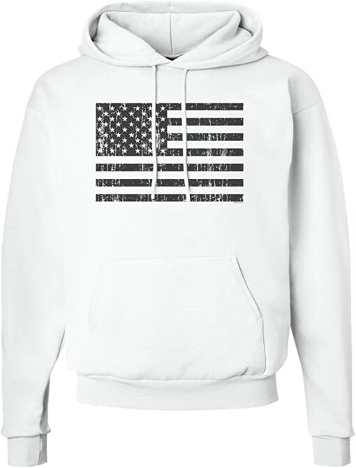 black and white american flag hoodie