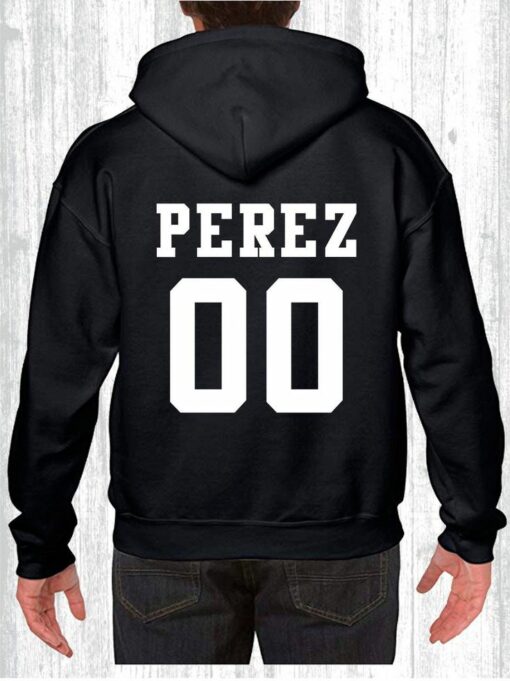 hoodie with name on back