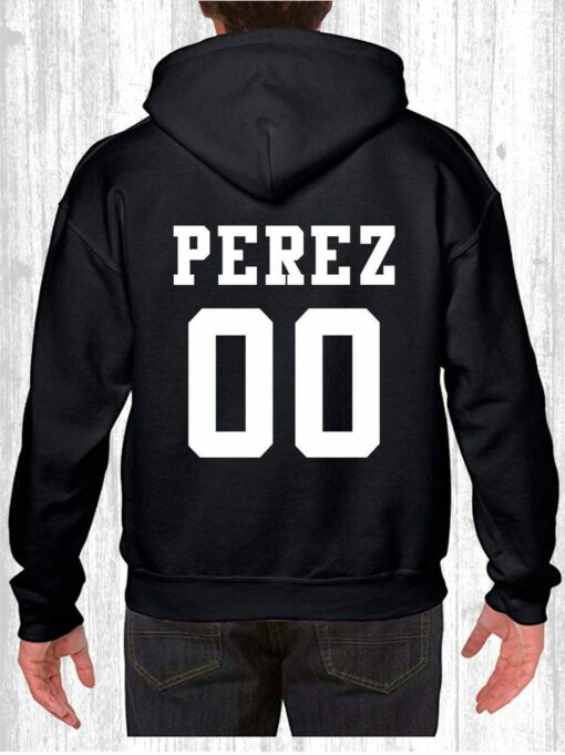 hoodie with last name on back
