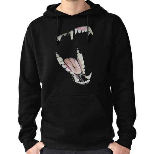 hoodie with teeth on hood