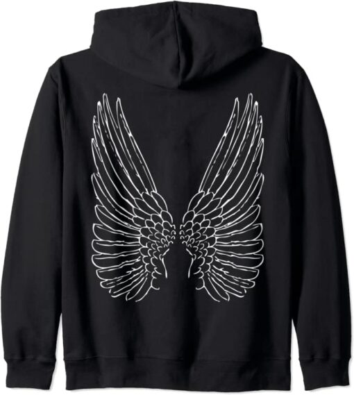 hoodie with angel wings on back