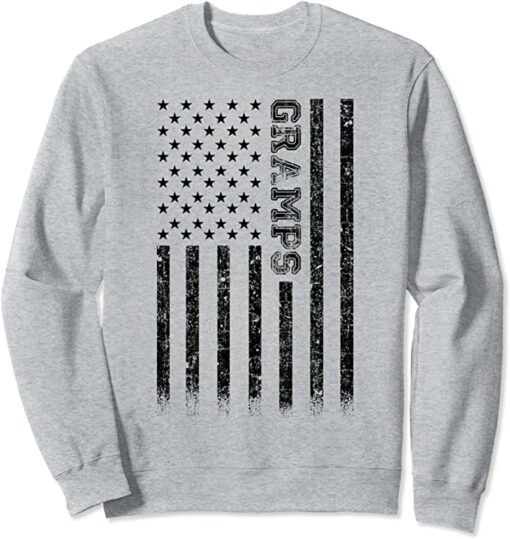 grey american flag sweatshirt