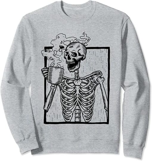skeleton coffee sweatshirt