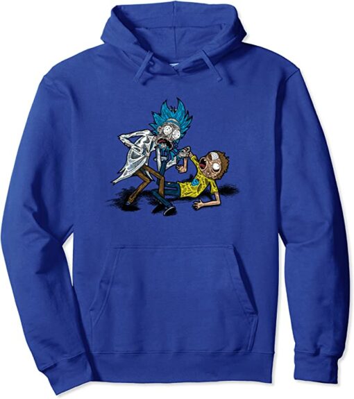 rick and morty hoodie light blue