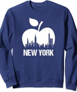 baby blue boat neck new york big apple sweatshirt