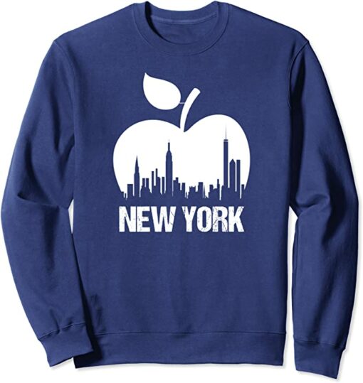 baby blue boat neck new york big apple sweatshirt