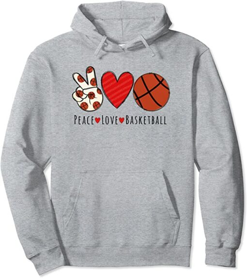 peace love basketball hoodie