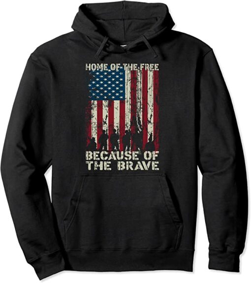 home of the free because of the brave hoodie