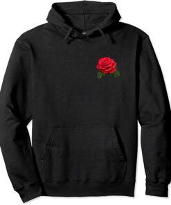 black hoodie with rose