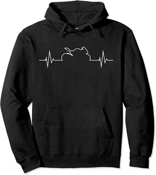 motorcycle heartbeat hoodie