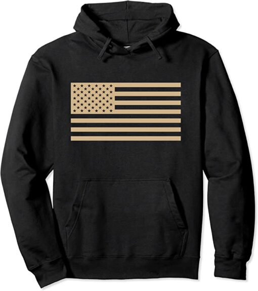 black hoodie with american flag