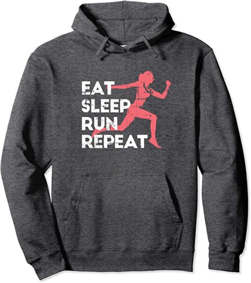 eat sleep run repeat hoodie