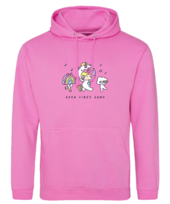 pink good vibes hoodie