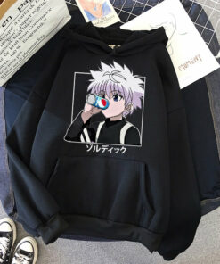 killua drinking soda hoodie