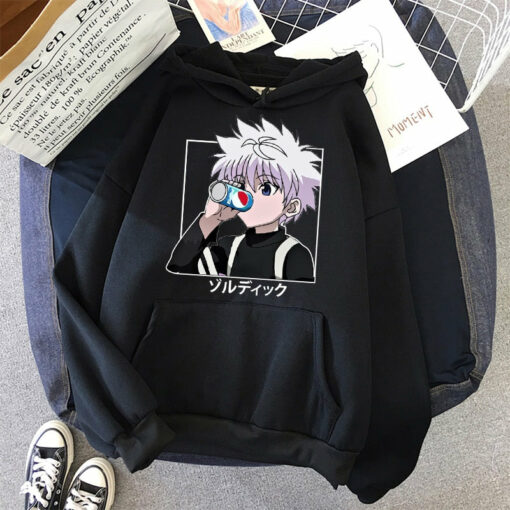 killua drinking soda hoodie