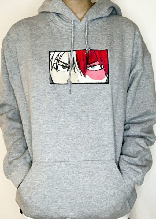 grey anime hoodie