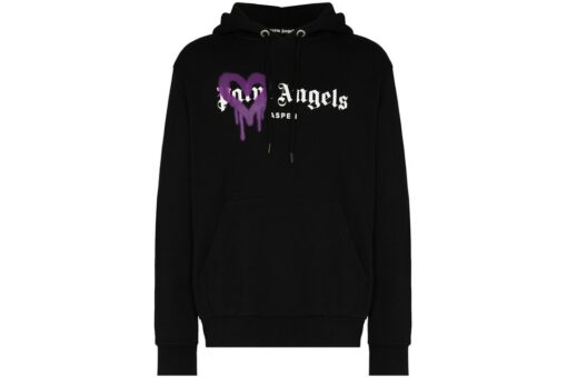 palm angels hoodie black and white