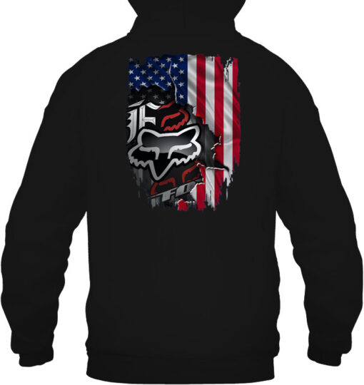 fox american flag hoodie