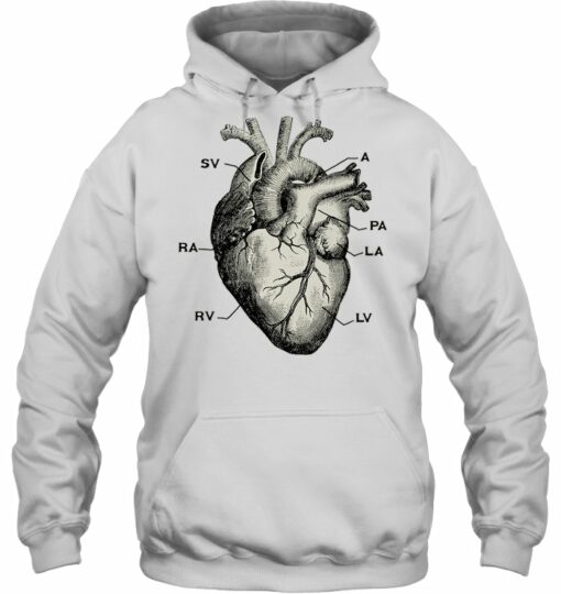 anatomical heart hoodie