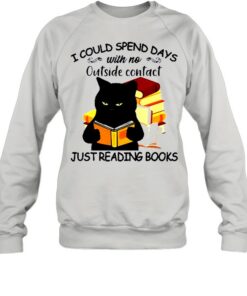 cat reading book sweatshirt