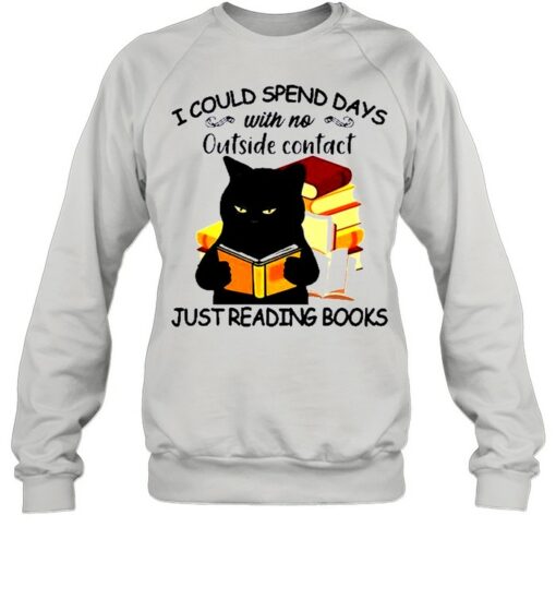 cat reading book sweatshirt