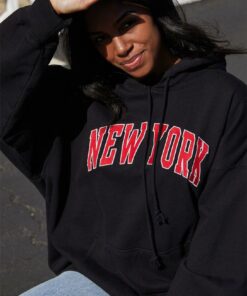 new york red and black hoodie