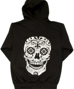 sugar skull zip up hoodie