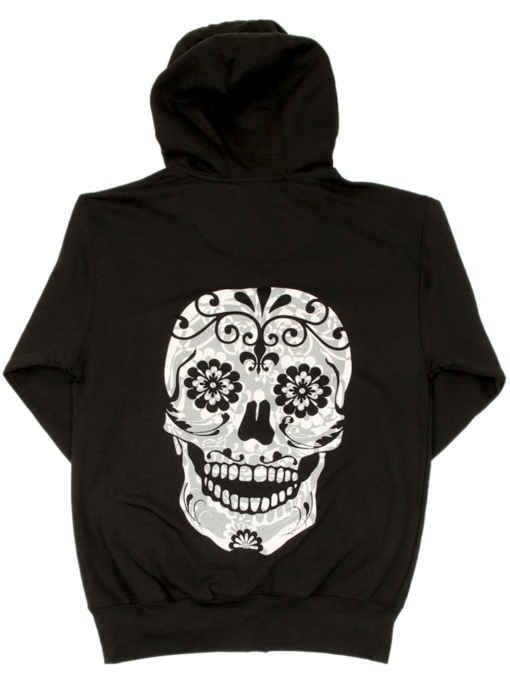 sugar skull zip up hoodie