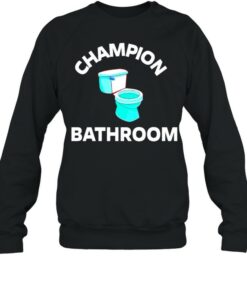 champion sweatshirt bathroom