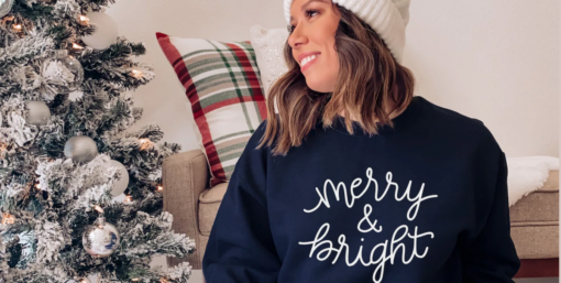 merry and bright christmas sweatshirt