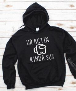 among us hoodie black