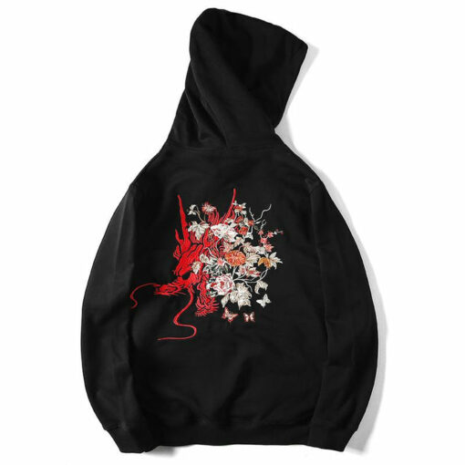 flower embroidered hoodie