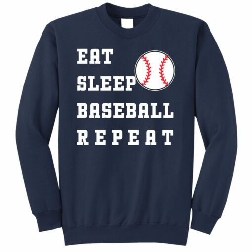 eat sleep baseball sweatshirt