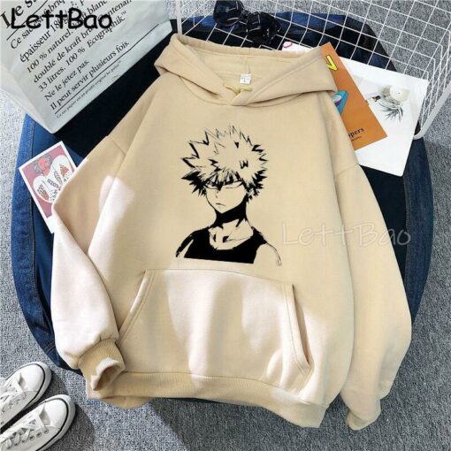 bakugo in a hoodie