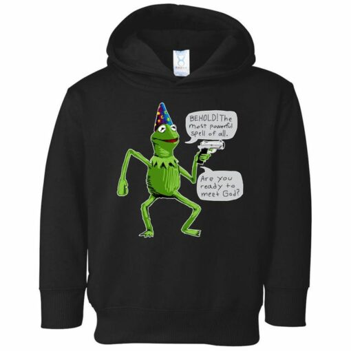 kermit in a black hoodie