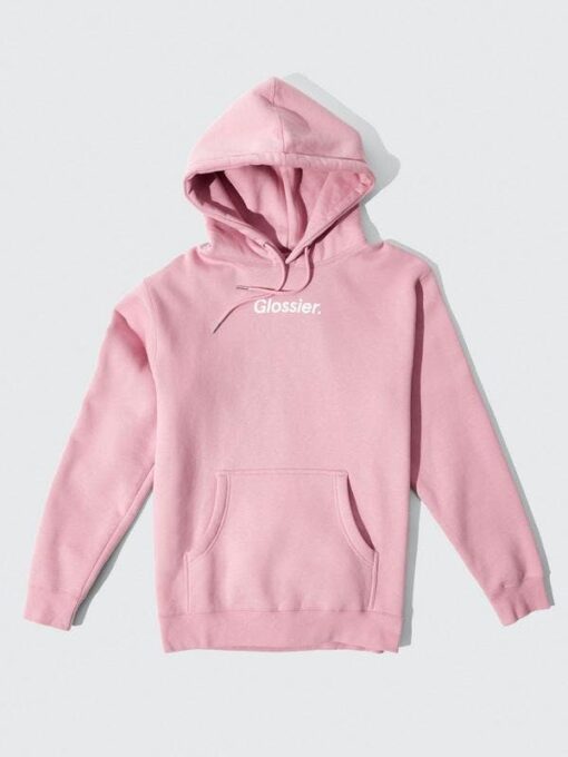 pink glossier hoodie