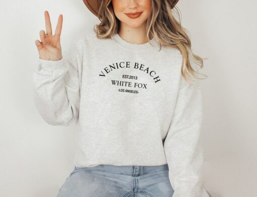 venice beach white fox sweatshirt